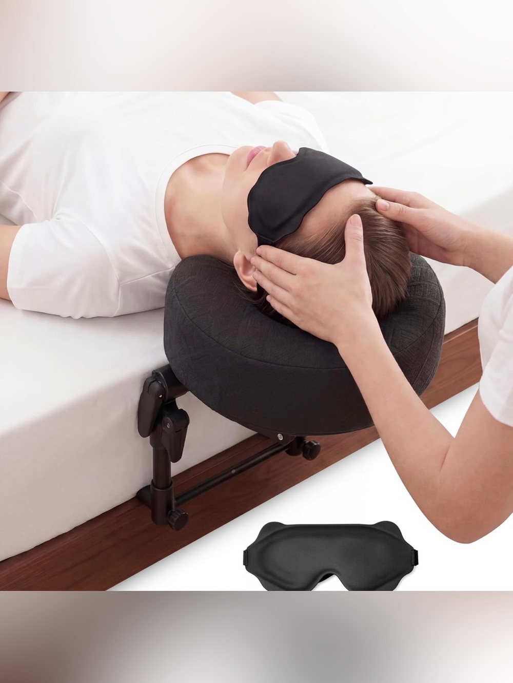 New Massage Headrest Bed Adjustable Massage Face Cradle Home Mattress- Black
